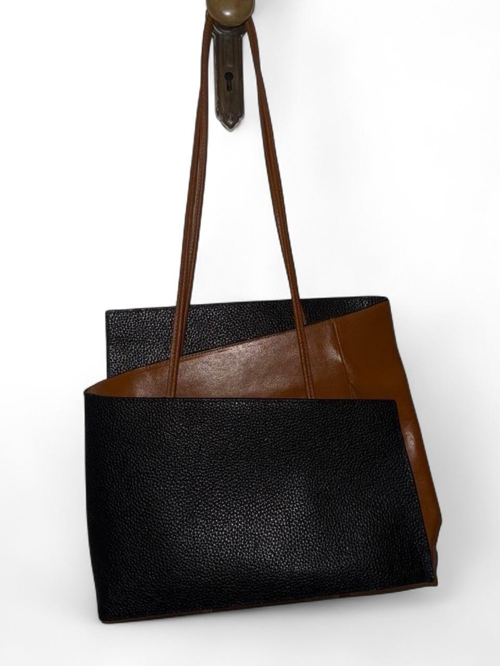 Cleo & Patek Colorblock Asymmetrical Zigzag Leather Purse